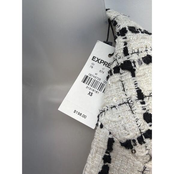 EXPRESS Women's Houndstooth Plaid TweedCustom Fit Boyfriend Blazer Size XS - Picture 7 of 10